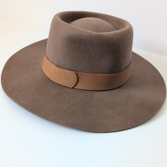 NWT Lack Of Color Women's Hat Brown Wool Ribbon Size Small 55CM Hippie Boho Wide
